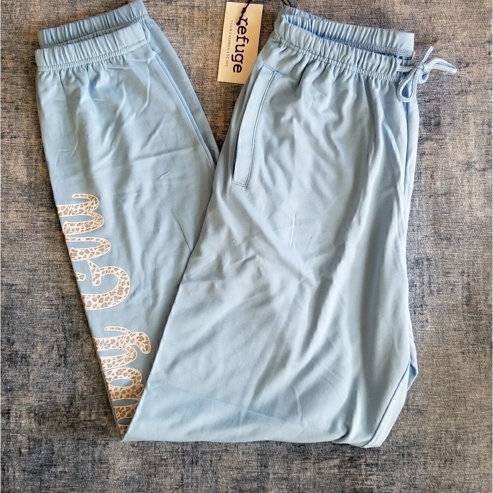 NWT Refuge Blue Leopard Baby Girl Lounge Jogger Pant Pockets Soft Various Sizes!